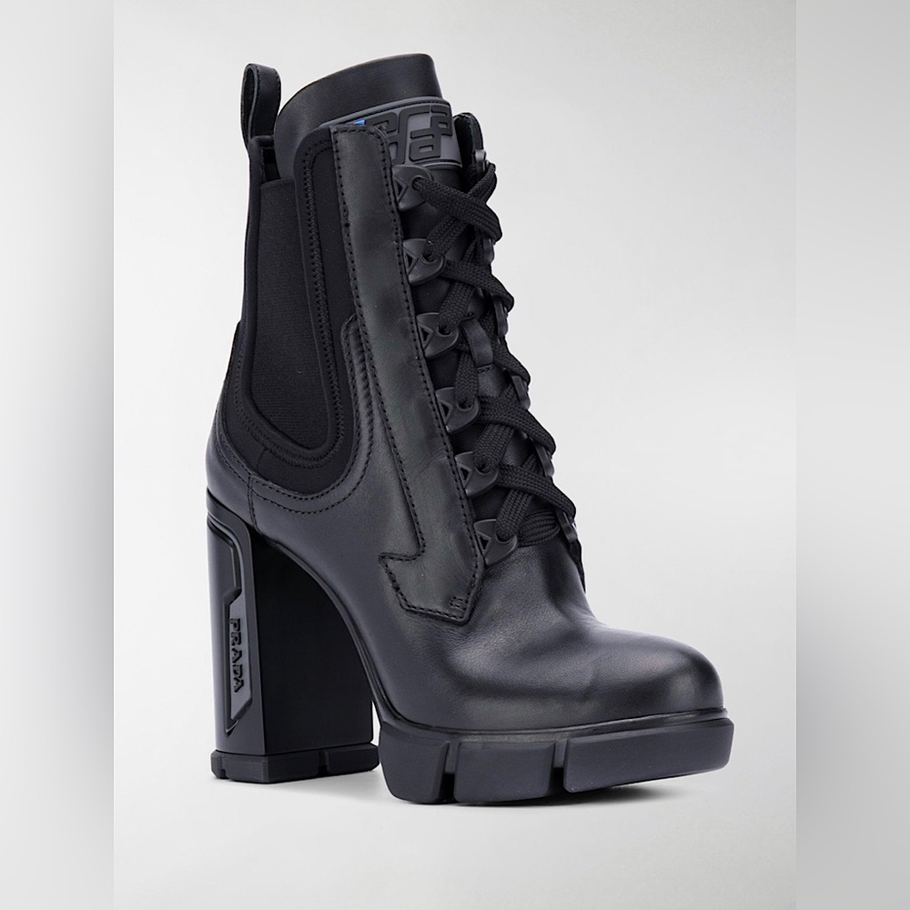 Prada Chunky Heeled Neoprene Ankle Boots BRAND NEW